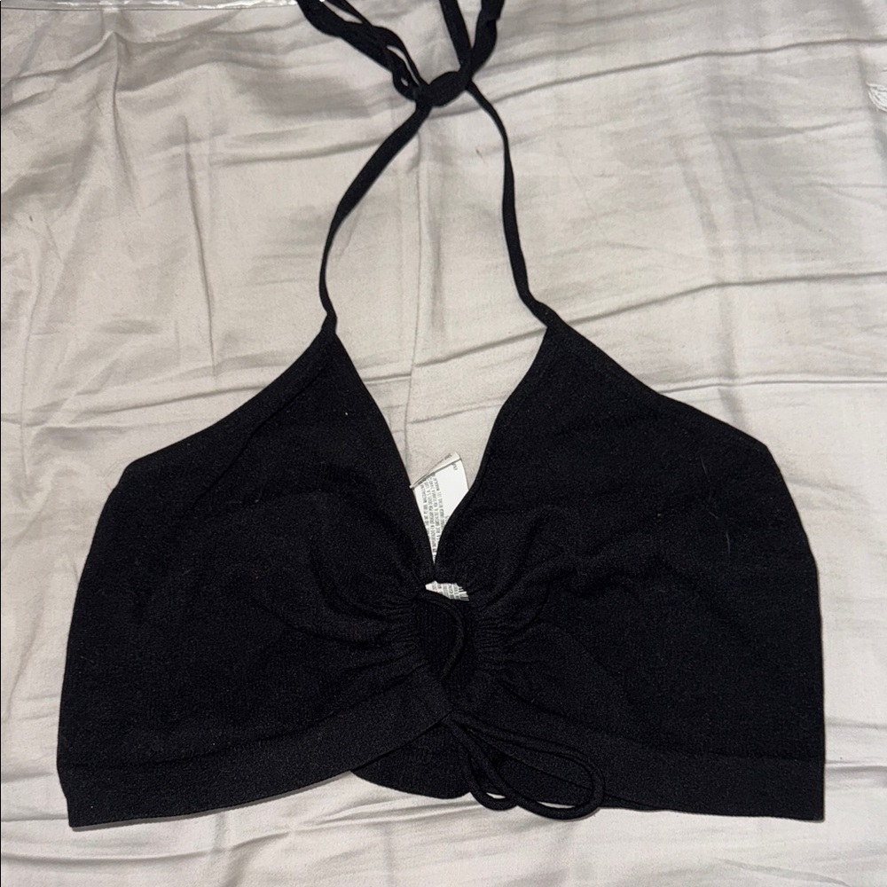 Forever 21 Black Halter Crop Top